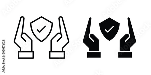 Quadro su tela Trust icon line vector set. Solid style icons