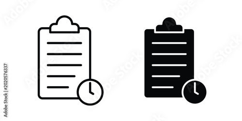 Fotografía Waiting list icon line vector set. Solid style icons