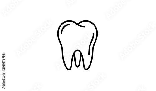 Schilderij op canvas Modern molar tooth outline icon for dental healthcare vector design