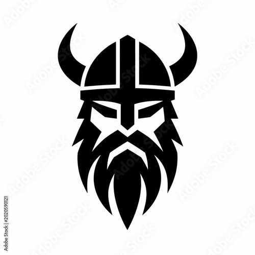 Viking logo focusing on beard and helmet 