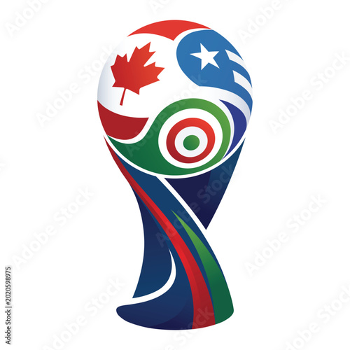 Abstract Colorful Trophy Shape Sports Vector Illustration