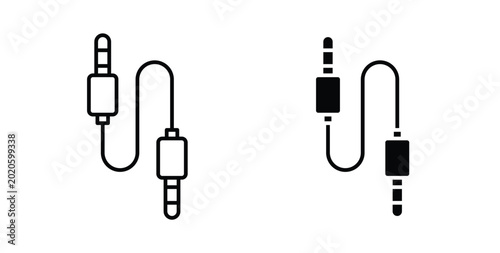 Obraz na plátně Audio Cable icon symbol for web and ui. Vector icon