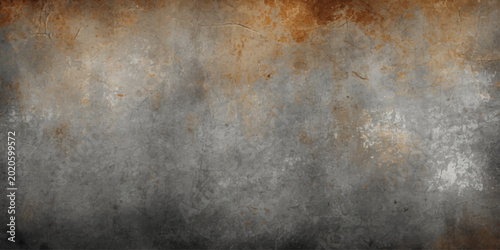A dark aged rusty metal texture featuring a rough grungy pattern on an old weathered surface with vintage gray concrete and dirty paint streaks