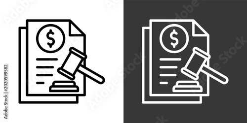 Financial Regulations White And Black Icon Set Multiple Style Collection Pack Vector Illustration