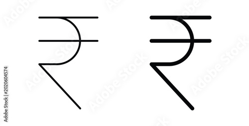 Indian rupee icon symbol for web and ui. Vector icon