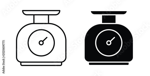 Tableau sur toile Kitchen scales icon symbol for web and ui. Vector icon