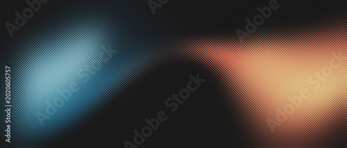 Photos a cyan blue on the left side and a warm orange-yellow on the right side, both of which fade into a deep black background in the center
