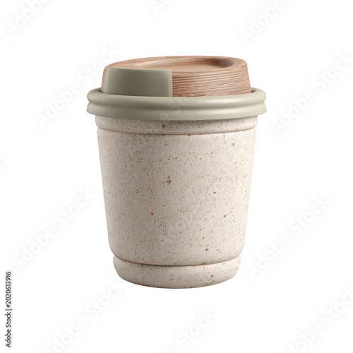 Stone coffee cup isolated