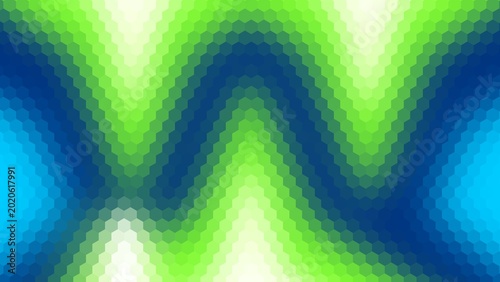 Photos background design with light blue, blue, and light green gradient hexagon pattern surface