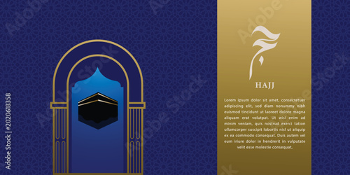 Elegant Hajj Mubarak Vector Illustration for Islamic Greeting