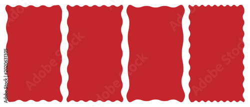 Foto Geometric shapes with scallop and zigzag edges set