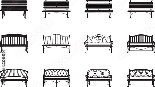 Tableau sur toile Park beach black set