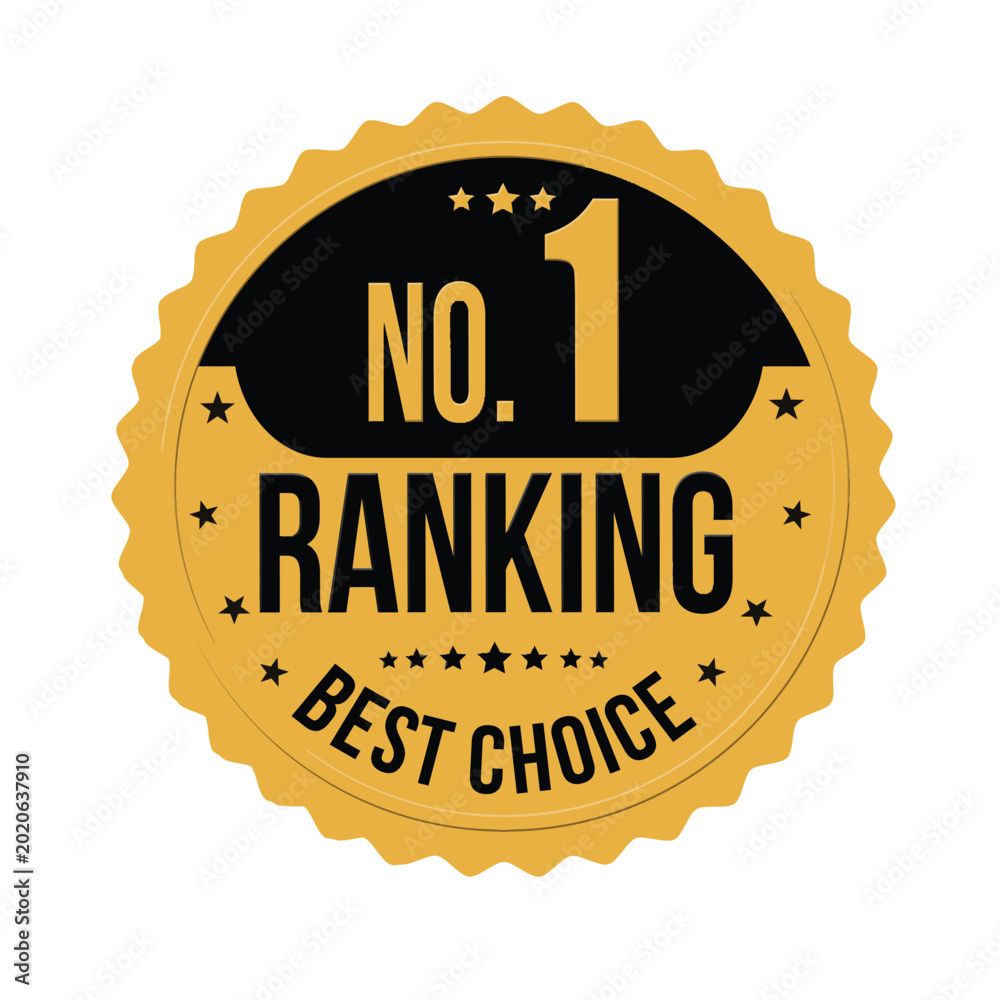 Φωτογραφία Number one ranking golden badge,emblem or label