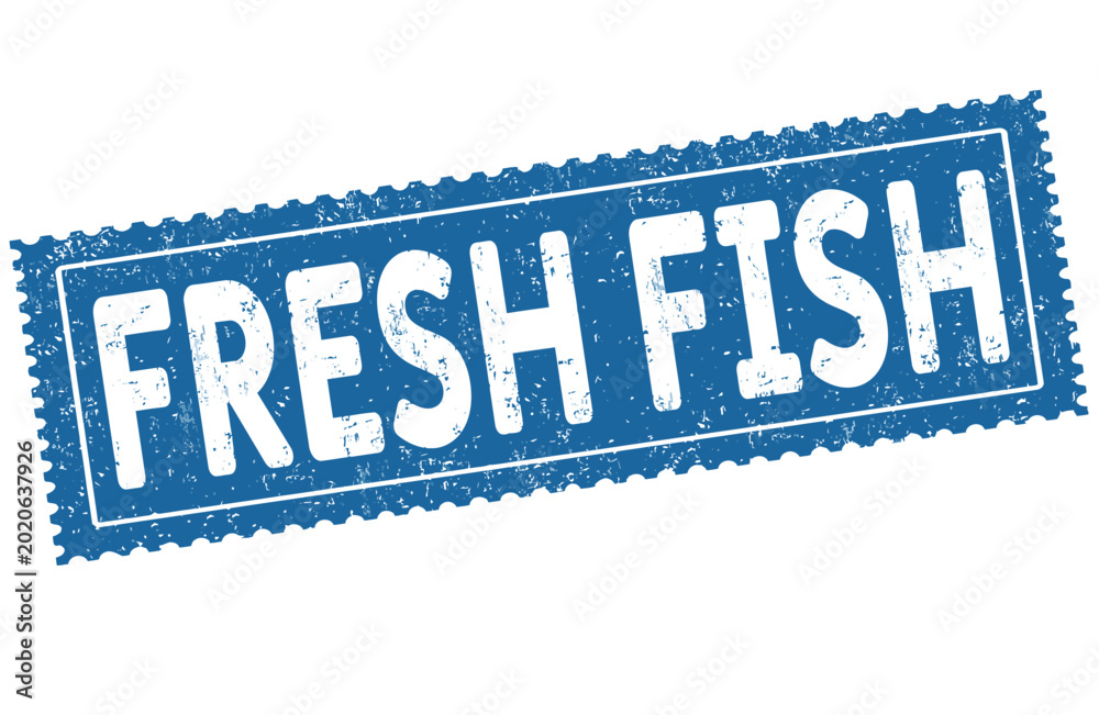 Φωτογραφία Fresh fish grunge rubber stamp