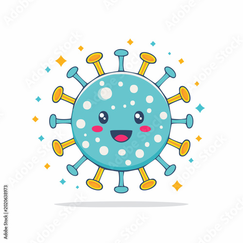 Cute Cartoon Coronavirus Character