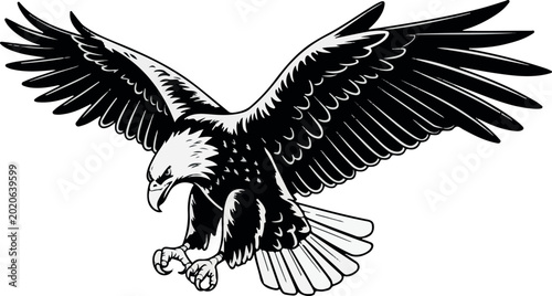 Obraz na płótnie Eagle talons clutching prey in hunting pose