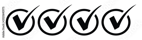Foto Check box icon with correct, accept checkmark icons tick box checked