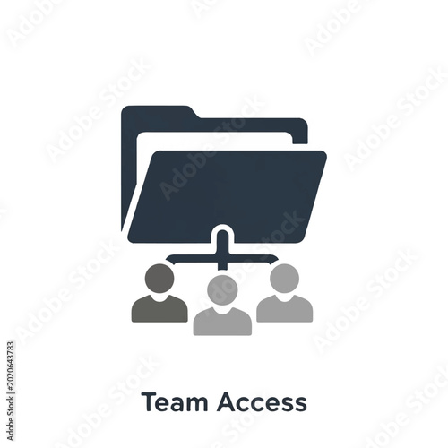 Team access sharing files concept.