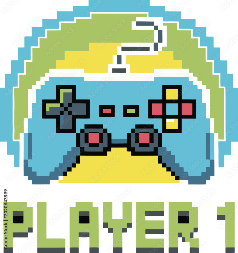 Fototapeta premium Pixelated game controller with 