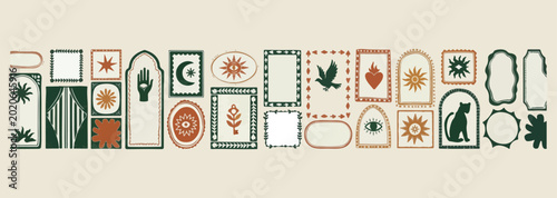 Fotografie Aesthetic Frame Collection, Minimalist Photo Borders, Terracotta Color Palette,