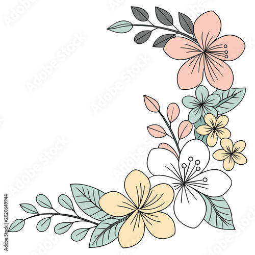 Colored Floral Frame Decorative