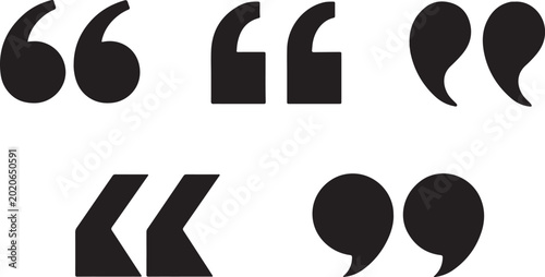Minimal Quote Marks Vector Set Collection