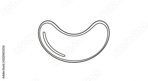 Bilde på lerret Stylized Bean Shape Outline Icon, Minimalist Design