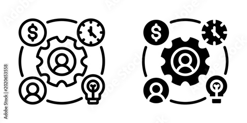 Fotografía Resource allocation icon, element icon for design branding, print, and digital m