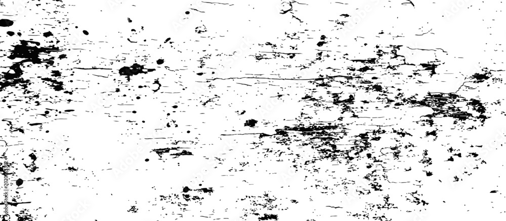 Fototapeta premium Black and white grunge distressed texture with ink splatters and scratches