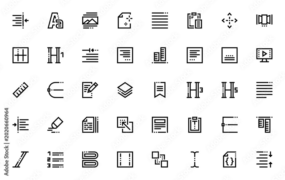 Schilderij op canvas Editor icon set