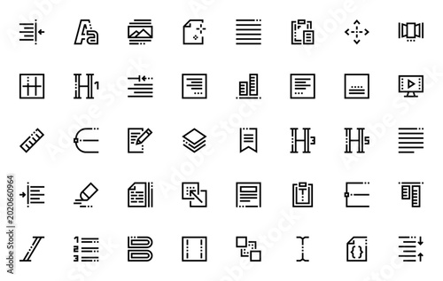 Schilderij op canvas Editor icon set