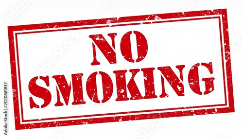 Bold red stamp graphic prohibiting smoking clear restriction notice