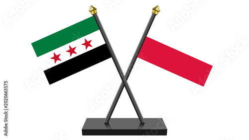 Cuadro en lienzo Flag of Poland and Syrian Arab Republic
