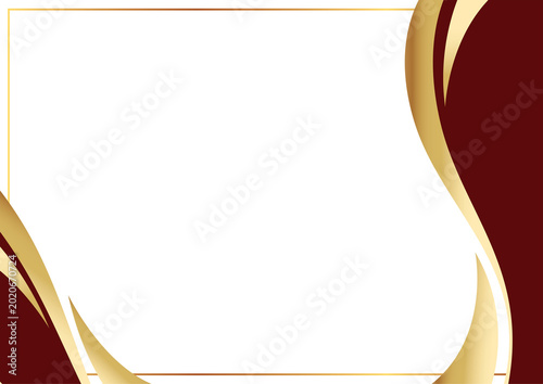 Cuadro en lienzo luxury gold frame certificate background layout with abstract golden and maroon