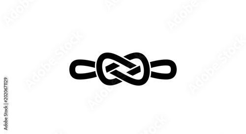 Schilderij op canvas Interlocking Knot Symbol, Abstract Design, Connection Concept