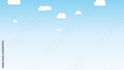 Seamless Loop Animation of White Clouds Drifting Across a Clear Blue Sky