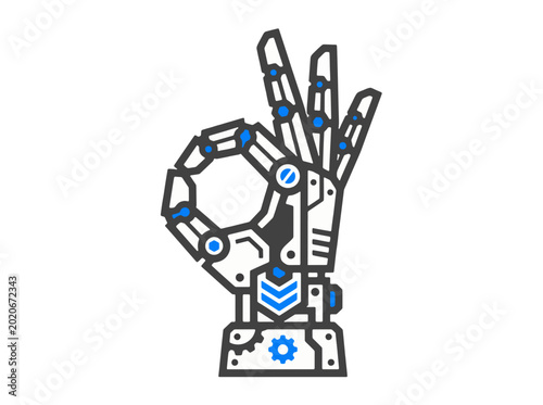 Robot Hand OK Gesture Icon