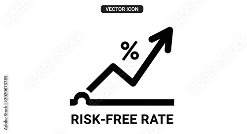 Canvas Print Risk-Free Rate Upward Trend Vector Icon - Percentage Growth