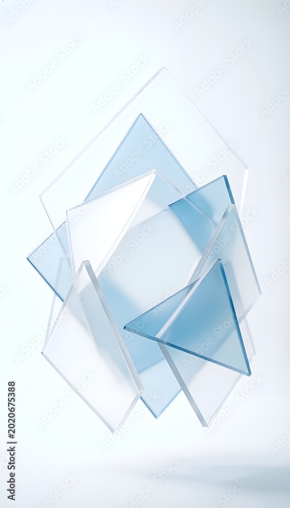 Fototapeta premium Abstract geometric background with translucent blue layer for corporate SaaS