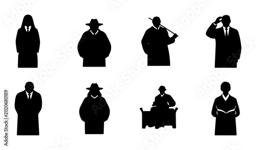 Cuadro en lienzo Judges and Legal Figures Silhouette Collection: Courtroom Professionals, Law Ico