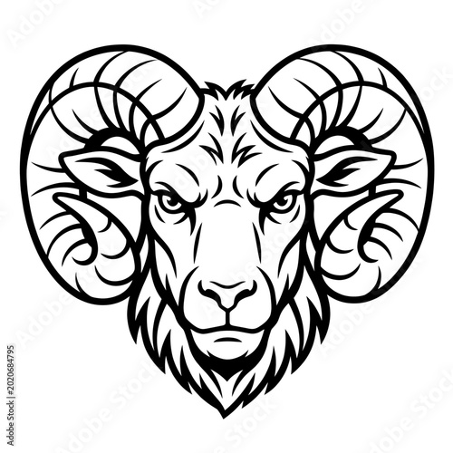 Photos Aggressive Ram Head Mascot Logo Powerful Aries Symbol Vector Art