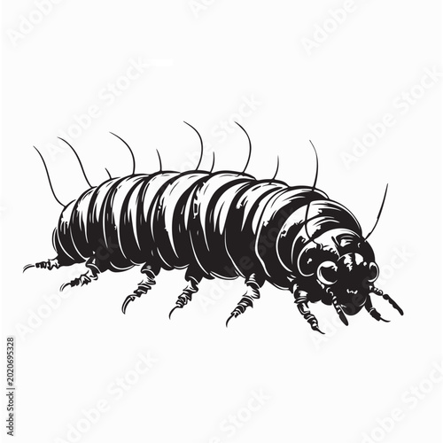 Bild auf Leinwand Natural Silkworm Larva Vector Illustration Clean White Background Design
