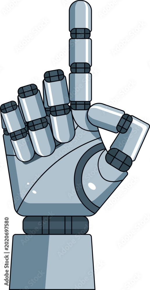 Foto Clean, isolated robotic metallic arm
