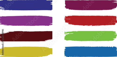 Quadro su tela Colorful Brush Stroke Set