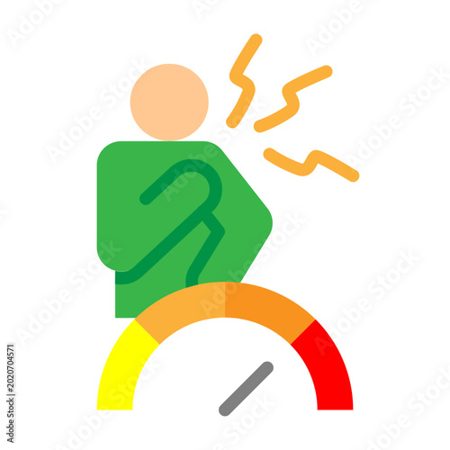 Pain Monitoring Vector Flat Icon Design