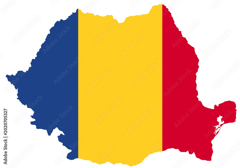 Obraz premium romania map with flag colors
