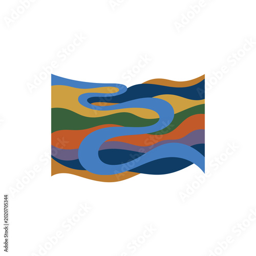 Quadro su tela Transcontinental Power Flow Energy Graphic