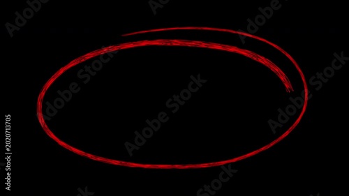 Hand-drawn red circle animation overlay on transparent background, for emphasis doodle