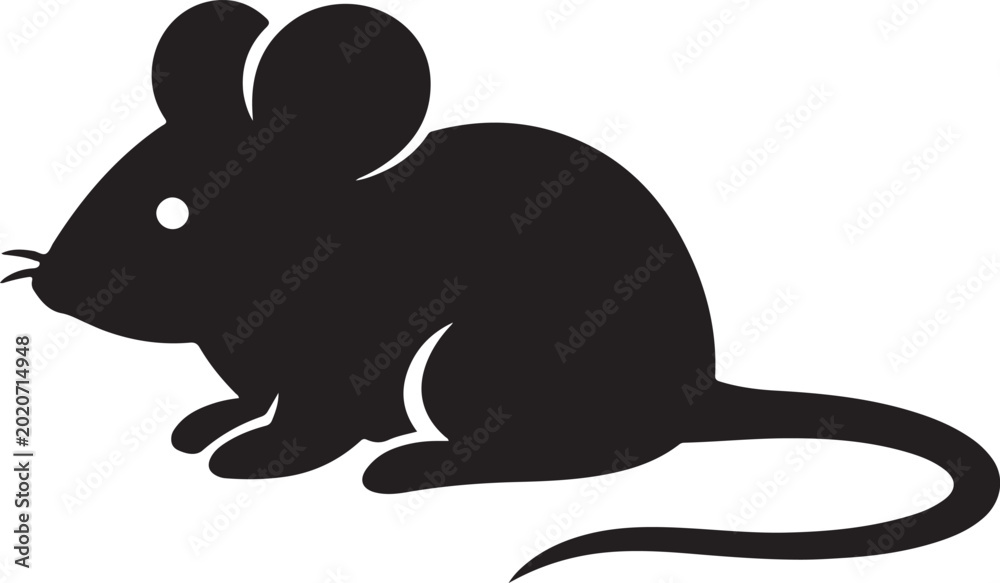 Obraz premium Bold mouse silhouette icon vector isolated on white background for computer technology design..