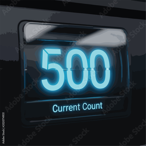 Digital counter display showing current count of five hundred